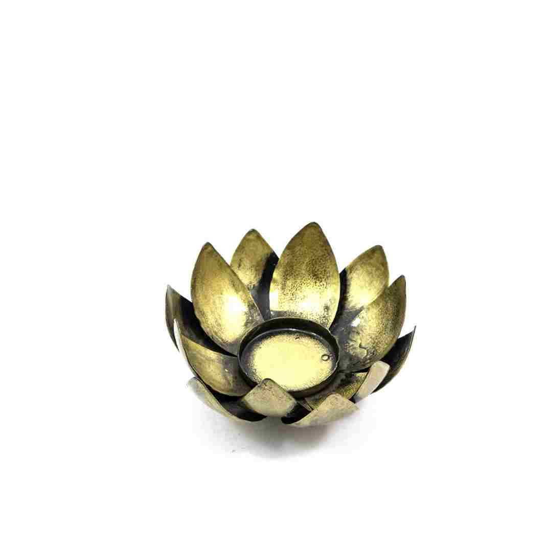 Iron  Lotus Tea Light Holder